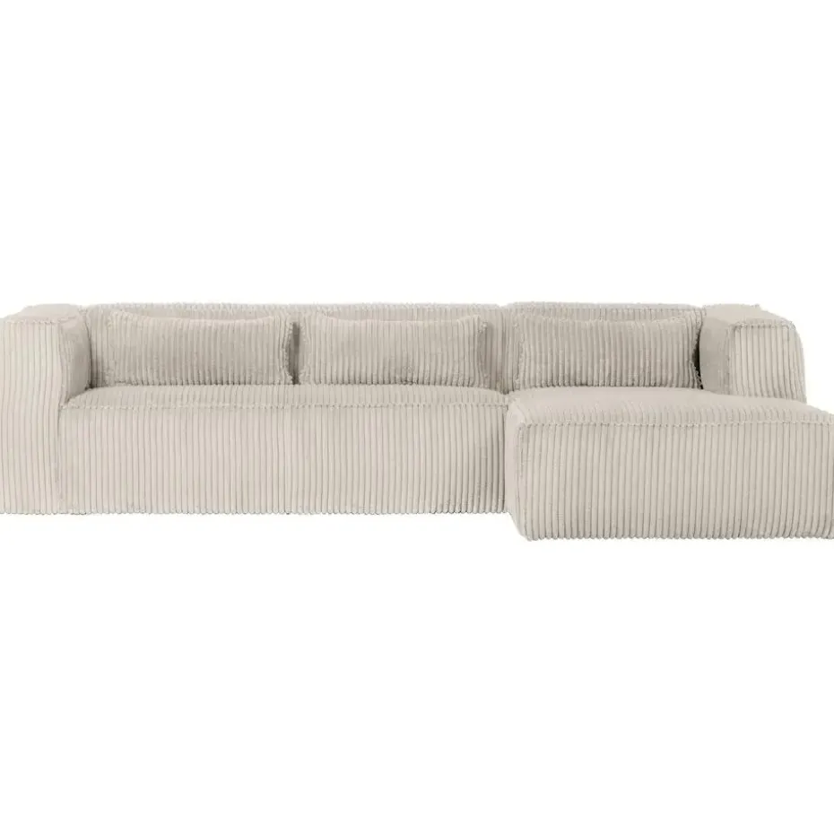 WOOOD Bean Hoekbank Rechts - Ribstof - Naturel - 73x305x96