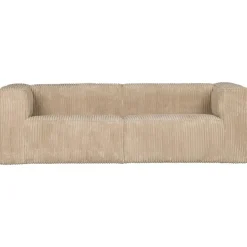 WOOOD Bean 3,5-Zits Bank - Ribstof - Travertin - 73x242x96