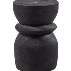 WOOOD Bikkel Kruk - Hout - Zwart - 40x28x28