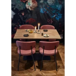 WOOOD Bistro Dubbele Vierkante Buisvoet - Metaal - Zwart - 72x80x40
