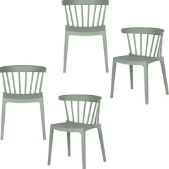 WOOOD Bliss Tuinstoelen - Kunststof - Jadegroen - Set van 4