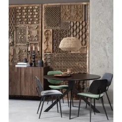 WOOOD Bruno Eettafel Rond - Mdf - Zwart - 75xØ120