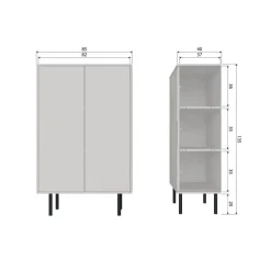 WOOOD Cadiz Opbergkast - Grenen - Mist - 135x85x40