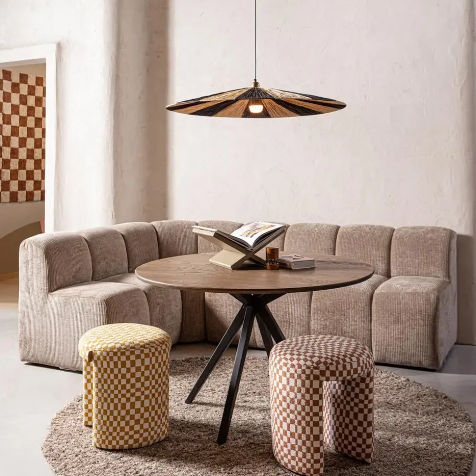 WOOOD Charlie Kruk - Polyester - Ruitjes - Geel