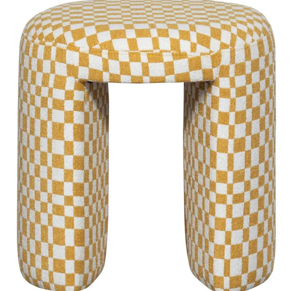 WOOOD Charlie Kruk - Polyester - Ruitjes - Geel