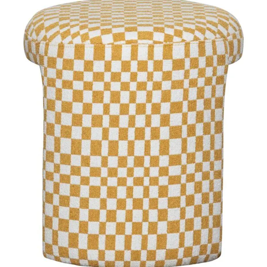 WOOOD Charlie Kruk - Polyester - Ruitjes - Geel