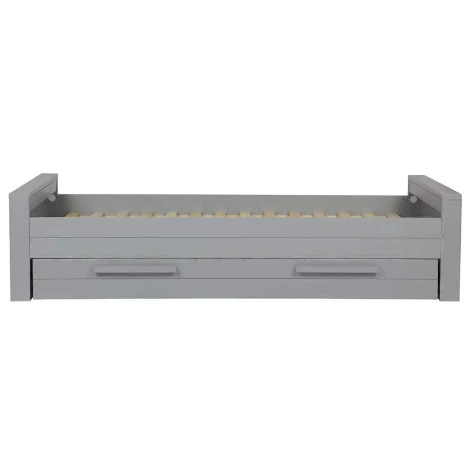 WOOOD Dennis Bed Excl Lade - Grenen - Betongrijs - 53x219x95