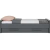 WOOOD Dennis Bed Incl.Bedlade/Lattenrol - Grenen - Staalgrijs -219x95