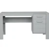 WOOOD Dennis Bureau - Grenen Geborsteld - Betongrijs - 74x141x59