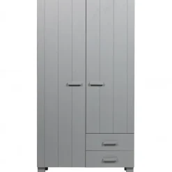 WOOOD Dennis Kast Met Laden - Grenen - Betongrijs - 202x111x55