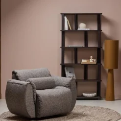 WOOOD Efia Vloerkleed Rond - Wol - Bruin Melange - Ø200 cm