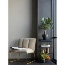 WOOOD Fie Fauteuil - Ribstof - Zand - 77x64x71