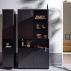 WOOOD Finca Opbergkast - Zwart - 210x39,5x40