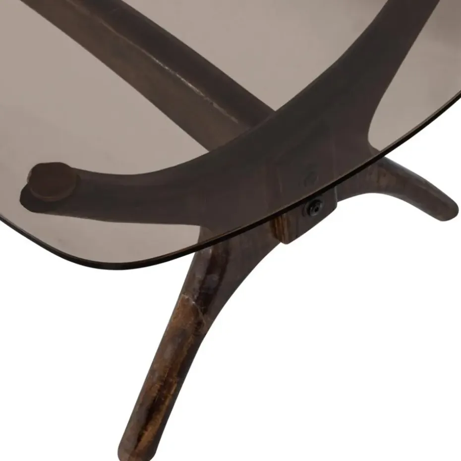 WOOOD Flash Salontafel - Glas/Hout - Walnoot - 42x110x60