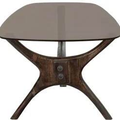 WOOOD Flash Salontafel - Glas/Hout - Walnoot - 42x110x60