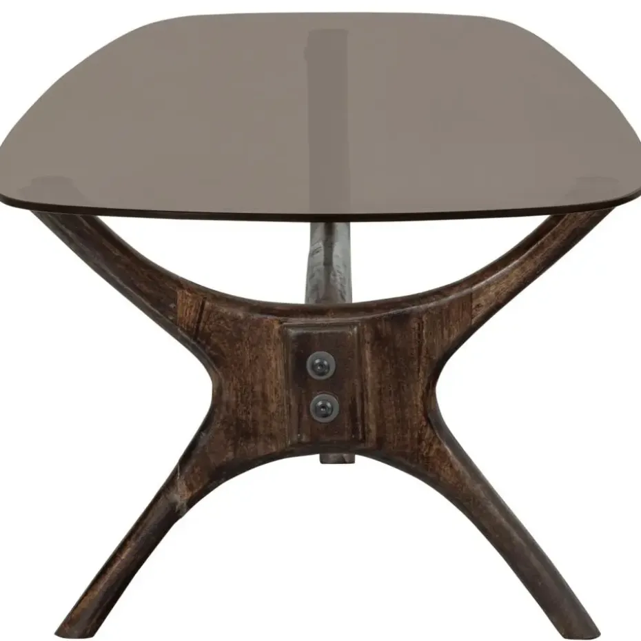 WOOOD Flash Salontafel - Glas/Hout - Walnoot - 42x110x60