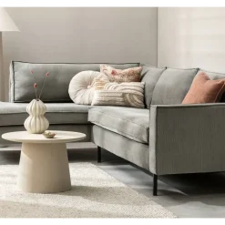 WOOOD hoekbank Arwin links - vergrijsd groen