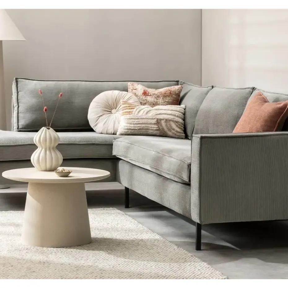 WOOOD hoekbank Arwin links - vergrijsd groen