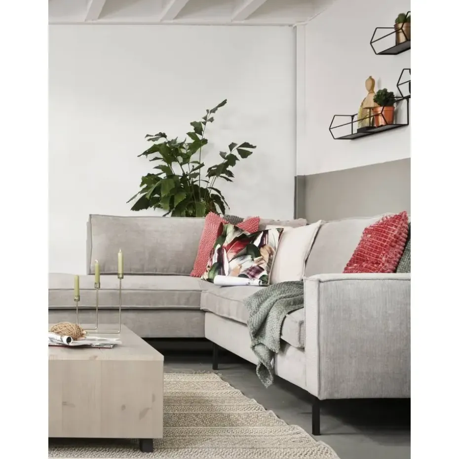 WOOOD hoekbank Arwin links - vergrijsd groen