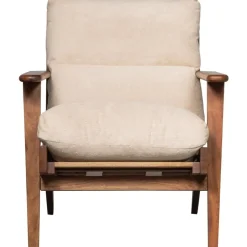 WOOOD Houston Fauteuil - Bouclé/Hout - Naturel - 86x71x71