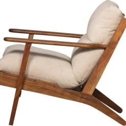 WOOOD Houston Fauteuil - Bouclé/Hout - Naturel - 86x71x71