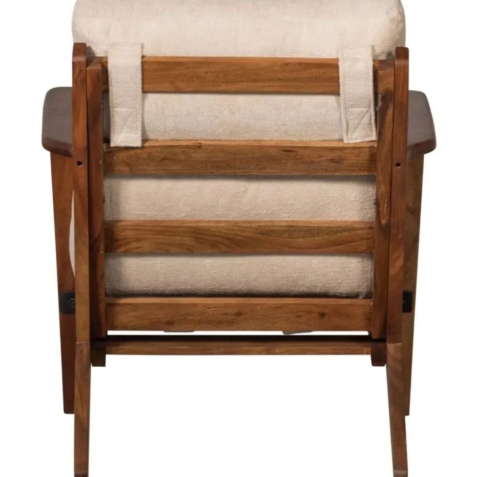 WOOOD Houston Fauteuil - Bouclé/Hout - Naturel - 86x71x71