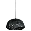 WOOOD Kace Hanglamp - Jute - Zwart - 26x45x45