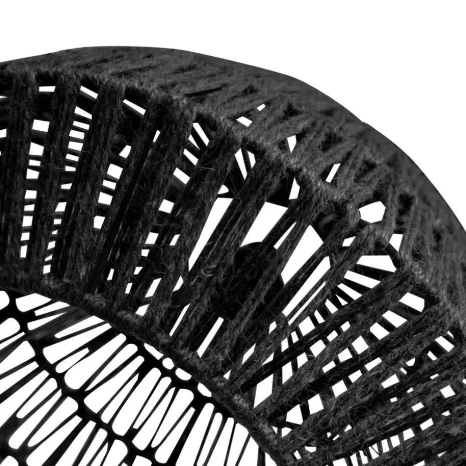 WOOOD Kace Hanglamp - Jute - Zwart - 26x45x45