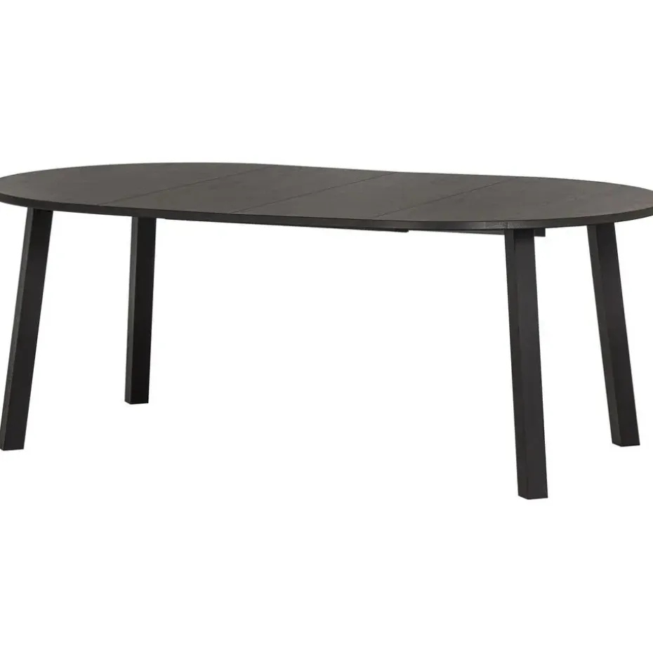 WOOOD Lange Jan Uitschuifbare Eettafel - Eiken - Zwart - 75x120x120