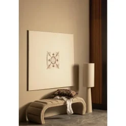 WOOOD Loft Vloerlamp - Metaal/Bouclé - Naturel - 130xØ30 cm