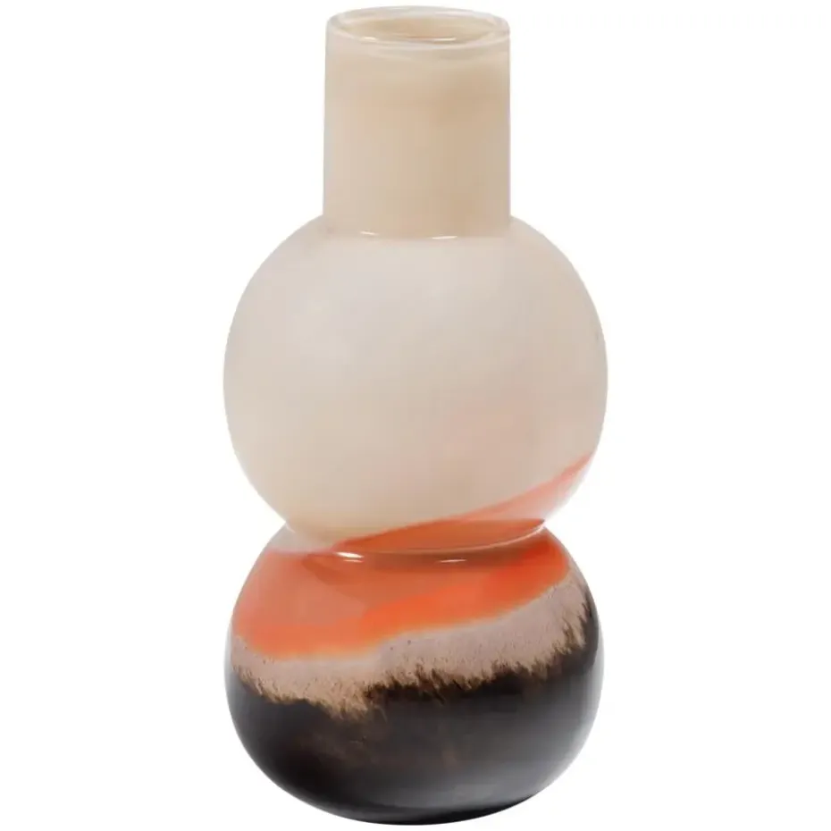 WOOOD Marjon Vaas - Handgevormd - Glas - Bruin - 30x14x14