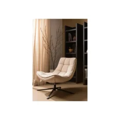 WOOOD Maudi Draaifauteuil - Polyester - Naturel - 84x74x86
