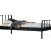 WOOOD Mees Bed - Metaal - Zwart - 90x208x95