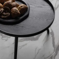 WOOOD Mesa Bijzettafel L - Hout - Zwart - 34xØ60