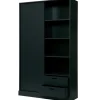 WOOOD Move schuifdeurkast - Grenen - Mat Zwart - 200x120x42