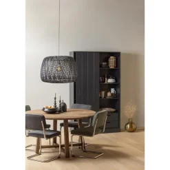 WOOOD Move schuifdeurkast - Grenen - Mat Zwart - 200x120x42