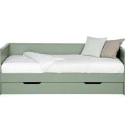 WOOOD Nikki Bedbank Incl Bedlade - Grenen - Groen - 208x100