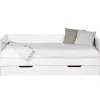 WOOOD Nikki Bedbank Incl Bedlade/Lattenrol - Grenen - Wit - 73x208x100