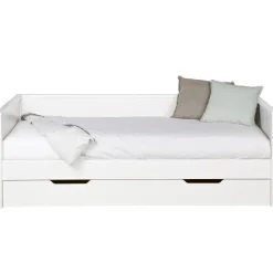 WOOOD Nikki Bedbank Incl Bedlade/Lattenrol - Grenen - Wit - 73x208x100