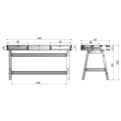 WOOOD Nikki Bureau - Grenenhout - Wit - 75x140x62
