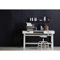 WOOOD Nikki Bureau - Grenenhout - Wit - 75x140x62