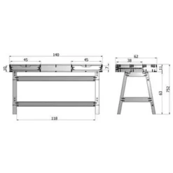 WOOOD Nikki Bureau - Grenenhout - Wit - 75x140x62