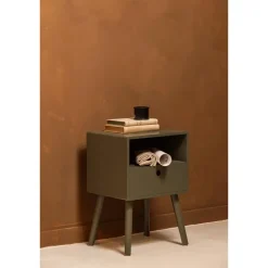 WOOOD Ozzy Nachtkastje Hout Warm Groen 53x36x30