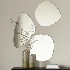 WOOOD Philou Spiegel - Glas/Metaal - Zwart - 60x59x0,5