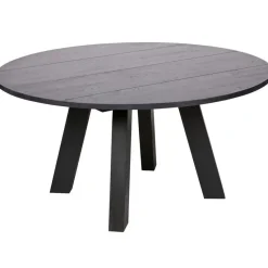 WOOOD Rhonda Eetkamertafel XL - Eiken - Blacknight - Ø150 cm
