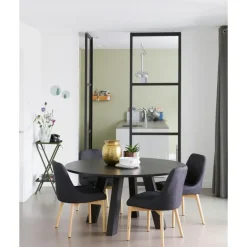 WOOOD Rhonda Eetkamertafel XL - Eiken - Blacknight - Ø150 cm