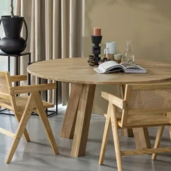 WOOOD Rhonda Eettafel XL - Rond - Eiken - Naturel - Ø150 cm