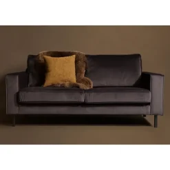 WOOOD Robin 2,5-Zits Bank - Fluweel - Grijs - 80x180x93