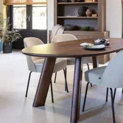 WOOOD Roundly Eetkamertafel - Mangohout - Walnoot - 76x200x100