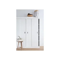 WOOOD Row Plankenkast Met Schuifdeuren - Grenen - Wit - 195x85x44